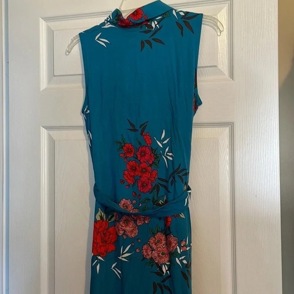 Milan Kiss women’s blue floral sleeveless maxi dress size small - Picture 7 of 11